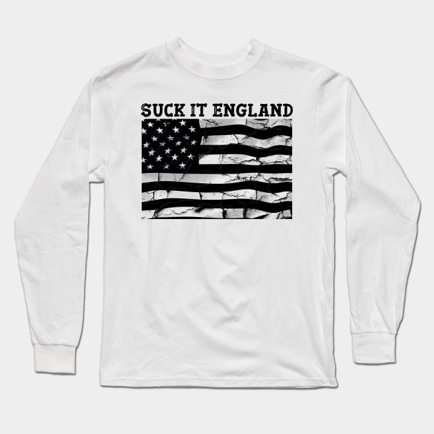 Suck It England Funny 4th of July George Washington 1776 Long Sleeve T-Shirt by ALLAMDZ